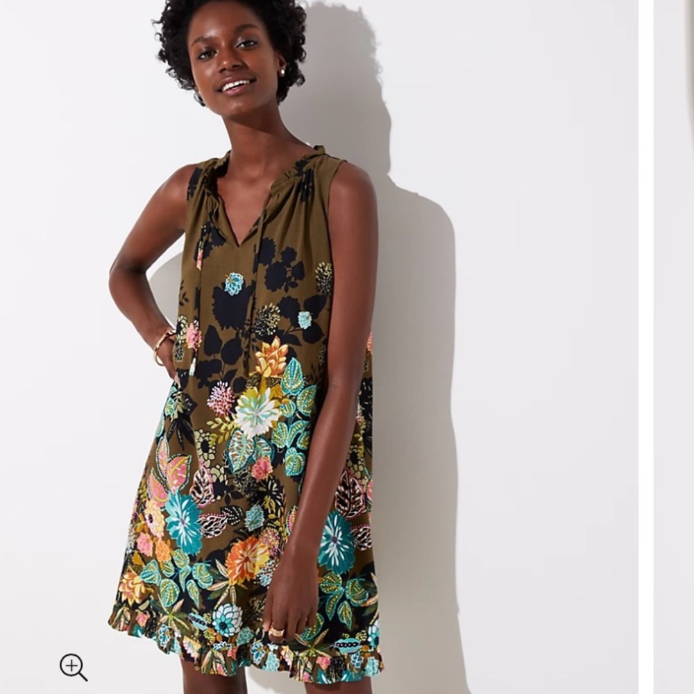 Petite Coral‎ Springs Tie Neck Dress